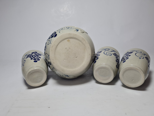 AG Wick Werke Набор для вина Кувшин 500 мл и 3 стакана, керамика, Германия, 1960-70гг.