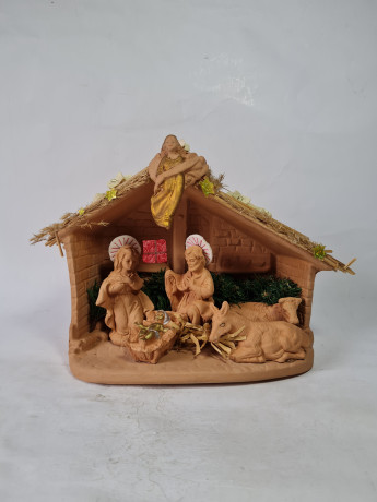 Композиция рождественская винтажная "Рождественский вертеп", керамика, 24 х 19 см, Германия, 1980-90гг.