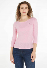 Tommy Hilfiger 1985 SLIM OPEN 3/4 Long sleeved top iconic pink 1985 SLIM OPEN 3/4 Топ с длинными рукавами культовый розовый