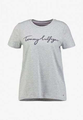 Tommy Hilfiger HERITAGE CREW NECK GRAPHIC TEE Print T-shirt light grey heather ФУТБОЛКА HERITAGE С КРУГЛЫМ ВЫРЕЗОМ С ГРАФИКОЙ Футболка с принтом светло-серый вереск