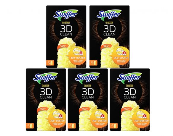 Swiffer 3D Staubmagnet 360 Tucher Nachfullpack, 5 St x 5 paks, Свиффер Сменные насадки 360 градусов против пыли для магнитной щетки, 5 штук x 5 упаковок