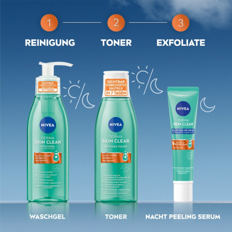 NIVEA Derma Skin Clear Waschgel, 150 ml, Нивеа Гель для умывания, салициловая кислота и ниацинамид, для проблемной кожи, глубокое очищение, 150 мл