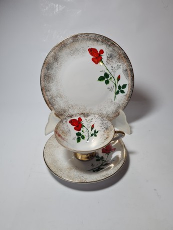 Winterling Bavaria Чайное трио "Алая роза", Германия, 1960-70гг.