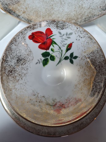 Winterling Bavaria Чайное трио "Алая роза", Германия, 1960-70гг.