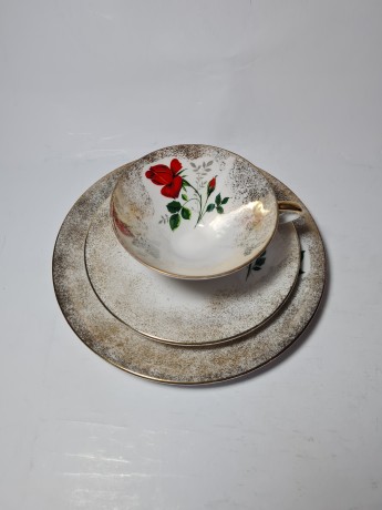 Winterling Bavaria Чайное трио "Алая роза", Германия, 1960-70гг.