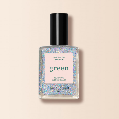 Manucurist Green Nagellack Mermaid 15ml, Лак для ногтей Mermaid (Франция), стойкое покрытие без сколов, безопасная растительная формула 9 Free, 15мл 