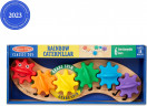 Melissa & Doug Rainbow Caterpillar Gear Toy, Развивающая игрушка шестеренки для детей от 18 месяцев США, 7 деталей, деревянный сортер с вращающимися элементами для моторики и мышления, разноцветный