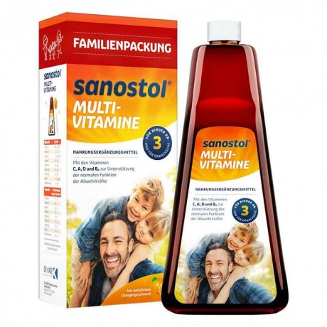 Sanostol Multi-Vitamine age 3+ ohne Zuckerzusatz 780ml , Саностол Мультиватаминный сироп с витаминами С и D, БЕЗ сахара, для детей с 3ех лет, 780 мл