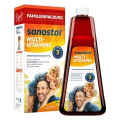 Sanostol Multi-Vitamine age 3+ ohne Zuckerzusatz 780ml , Саностол Мультиватаминный сироп с витаминами С и D, БЕЗ сахара, для детей с 3ех лет, 780 мл