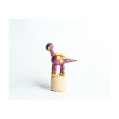 Holzspielzeug Wackelfigur Dinosaurier lila Деревянная игрушка кивает фиолетовый динозавр
