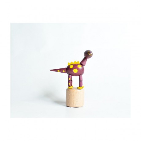 Holzspielzeug Wackelfigur Dinosaurier lila Деревянная игрушка кивает фиолетовый динозавр