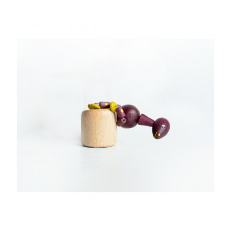 Holzspielzeug Wackelfigur Dinosaurier lila Деревянная игрушка кивает фиолетовый динозавр