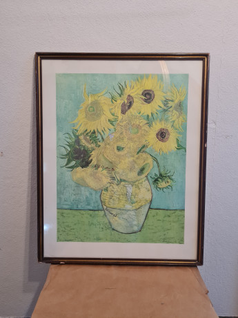 Картина винтажная "Подсолнухи" Ван Гог, 73 x 58,5 см, Германия, 1960-70гг.