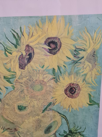 Картина винтажная "Подсолнухи" Ван Гог, 73 x 58,5 см, Германия, 1960-70гг.