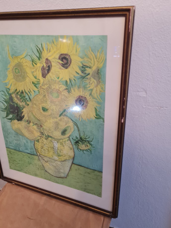 Картина винтажная "Подсолнухи" Ван Гог, 73 x 58,5 см, Германия, 1960-70гг.