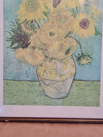 Картина винтажная "Подсолнухи" Ван Гог, 73 x 58,5 см, Германия, 1960-70гг.