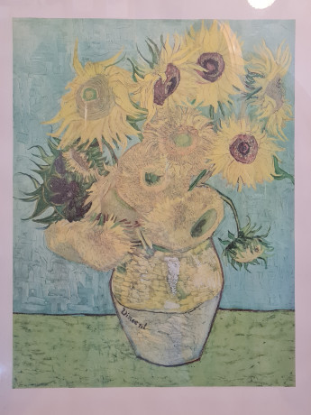 Картина винтажная "Подсолнухи" Ван Гог, 73 x 58,5 см, Германия, 1960-70гг.