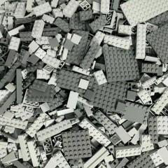 LEGO LEGO Steine Dunkel\/Hellgrau gemischt - 50 Stuck - Dark\/Light bluish grey brick mix Кубики LEGO темно-/светло-серые, смешанные - 50 штук - Темно-светло-голубовато-серые кирпичи, смесь