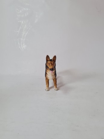 Винтажная фарфоровая фигурка собаки "Овчарка", 10 x 14 см, Германия, 1960-70гг.