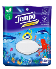 Tempo Feuchtes Toilettenpapier Sanft &amp; Sensitiv Komfortbeutel, 40 St, Темпо Влажная туалетная бумага для нежной и чувствительной кожи, 40 шт.
