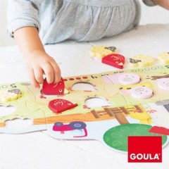 Goula Puzzle 1-5 mit Bauernhoftieren aus Holz Пазл 1-5 с деревянными животными