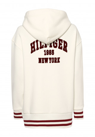 Tommy Hilfiger OVERSIZE VARSITY  Zip-up sweatshirt ecru rot OVERSIZE VARSITY Толстовка на молнии экрю красный