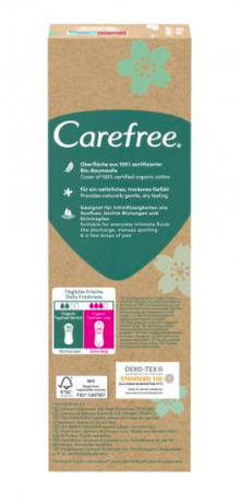Carefree  Slipeinlagen Organic Cotton Long 24 St, Карефри Ежедневные прокладки из органического хлопка Long 24шт, 10 упаковок (240 штук)