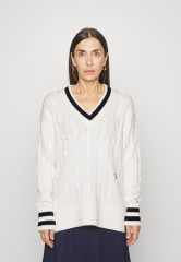 Tommy Hilfiger VARSITY CABLE Jumper ecru VARSITY CABLE перемычки экрю
