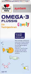 Doppelherz system Omega-3 Family flussig mit Fruchtgeschmack, Доппельгерц ОМЕГА-3 из морской рыбы + Витамины A, C, D и B12, сироп с фруктовым вкусом для детей с 4-х лет и взрослых, 250 мл