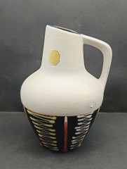 Кувшин винтажный Eckhardt Keramik с черно-красным основанием, керамика, 19 см, Германия, 1970-80гг.