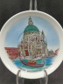 Тарелка декоративная винтажная "Церковь Санта-Мария-делла-Салюте (Венеция)", сувенирная, фарфор, 13.5 см, Италия, 1980-90гг.