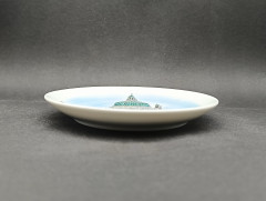 Тарелка декоративная винтажная &quot;Церковь Санта-Мария-делла-Салюте (Венеция)&quot;, сувенирная, фарфор, 13.5 см, Италия, 1980-90гг.