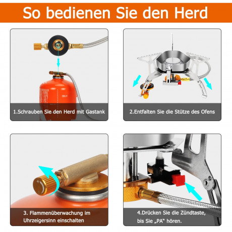 Gimisgu Gimisgu Gaskocher Gaskocher Campingkocher Gaskocher mit Piezozundung Adapter 3500W Газовая плита Gimisgu, газовая плита, походная плита, газовая плита с адаптером пьезорозжига, 3500 Вт