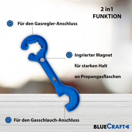 BlueCraft BlueCraft Gaskocher 2-flammig mit Zundsicherung, Gasschlauch 100 cm, Gasregler 50 mbar, mit Propan Gasflasche 11 kg ungefullt-leer 2 in 1 Gasreglerloser  Газовая плита BlueCraft, 2 пламени, с запальным предохранителем, газовый шланг 100 см, газо