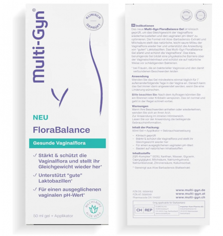 Multi-Gyn FloraBalance 50ml, Гель для восстановления микрофлоры  с молочной кислотой, pH-баланс интимной микрофлоры, 50 мл