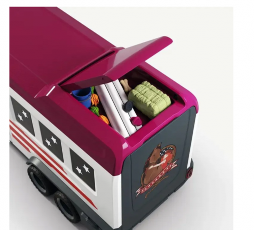 Schleich Horse Club 42705  Lakeside Truck mit Anhanger, Игровой набор "Путешествие к озеру", внедорожник с прицепом и лошадьми, фигурки, аксессуары, более 20 элементов, от 5 лет, Германия