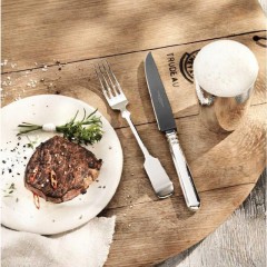 Robbe &amp; Berking Robbe &amp; Berking Alt-Spaten - 925 Sterling Silber Steakmesser Frozen Black 222 mm Robbe &amp;amp; Berking Alt-Spaten - Нож для стейка из стерлингового серебра 925 пробы Frozen Black 222 мм