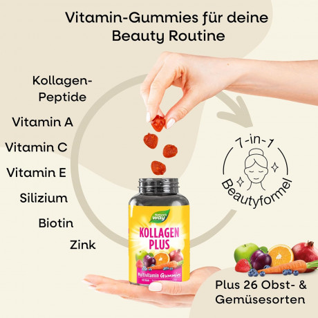 Nature's Way Collagen Gummy Bears with Collagen and Biotin, Strawberry Flavour, 60st, Жевательные мармеладки с коллагеном, биотином, цинком Германия для волос и кожи, вегетарианские, клубничный вкус, 60 шт