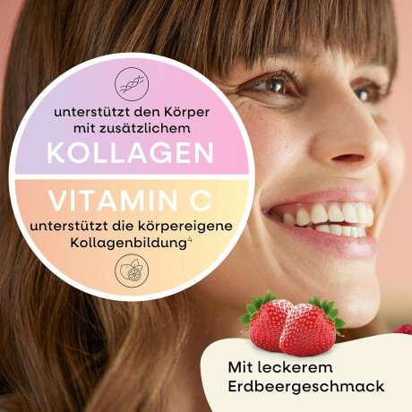 Nature's Way Collagen Gummy Bears with Collagen and Biotin, Strawberry Flavour, 60st, Жевательные мармеладки с коллагеном, биотином, цинком Германия для волос и кожи, вегетарианские, клубничный вкус, 60 шт