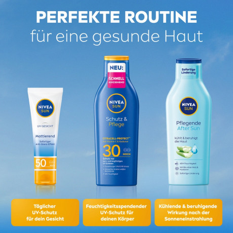 NIVEA SUN Schutz & Pflege Sonnenlotion LSF 30, 200 ml, Нивеа Солнцезащитный лосьон SPF 30, CitraCell Protect, витамин C и гиалурон, водостойкий, 200 мл