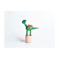 Holzspielzeug Wackelfigur Dinosaurier grun Деревянная игрушка кивает зеленый динозавр