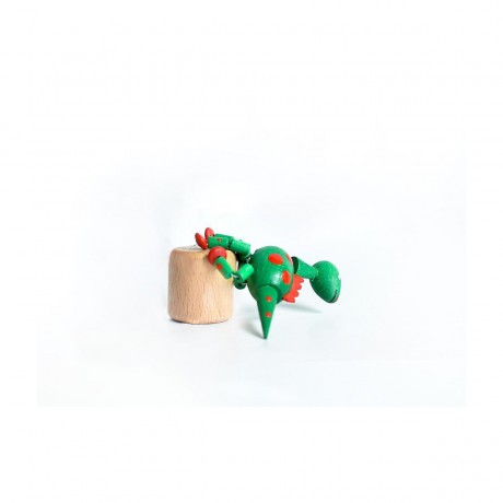 Holzspielzeug Wackelfigur Dinosaurier grun Деревянная игрушка кивает зеленый динозавр