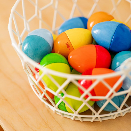 HABA Musical Eggs, HABA музыкальные яйца для детей, 5 шт, развивающие погремушки для слуха и моторики, деревянные музыкальные инструменты