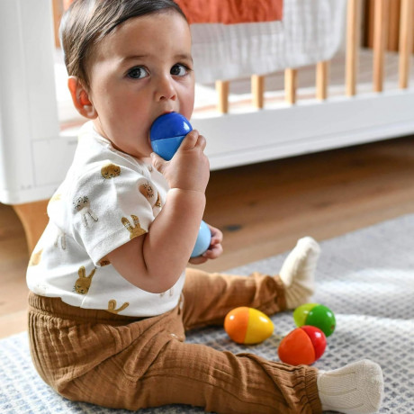 HABA Musical Eggs, HABA музыкальные яйца для детей, 5 шт, развивающие погремушки для слуха и моторики, деревянные музыкальные инструменты