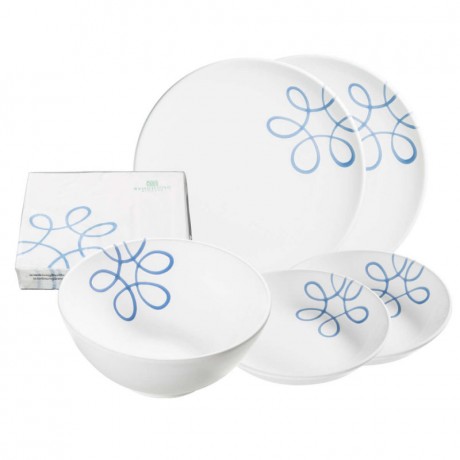 Gmundner Keramik Gmundner Keramik Pur Geflammt Blau Starter-Set Dinner 6-tlg. Стартовый набор Gmundner Ceramics Pure Flamed Blue Стартовый столовый набор из 6 предм.