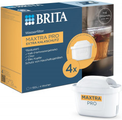 Brita Maxtra Pro Extra Limescale Protection Water Filter Cartridge pack of 4, Фильтрующий сменный картридж Brita Maxtra Pro Extra для максимальной защиты устройства и снижения уровня накипи, примесей и хлора, комплект из 4 штук