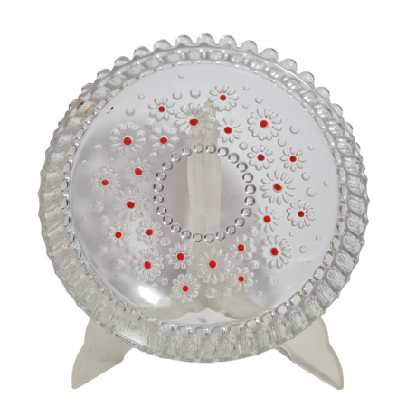 Фруктовница винтажная большая Walther Glas с выпуклым дном, стекло, 22 см, Германия, 1970-80гг.