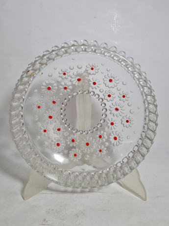 Фруктовница винтажная большая Walther Glas с выпуклым дном, стекло, 22 см, Германия, 1970-80гг.