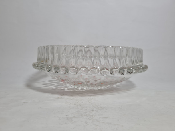 Фруктовница винтажная большая Walther Glas с выпуклым дном, стекло, 22 см, Германия, 1970-80гг.