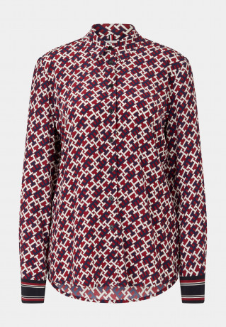 Tommy Hilfiger VIS MONGRAM FLEUR Button-down blouse rouge VIS MONGRAM FLEUR Блузка на пуговицах румяна